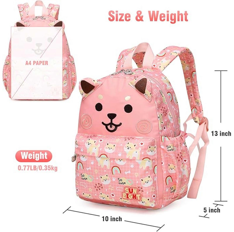 SUN EIGHT Preschool Toddler Kids Backpack Small 3D Cartoon Dinosaur Lunch Daycare School Bookbag Animal Travel Bags  For 2-5 Years old, SE90074, Pink - Image 5